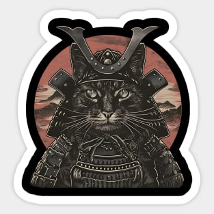 Cat Warrior Ninja Siamese Cat Japanese Fan Art Sticker